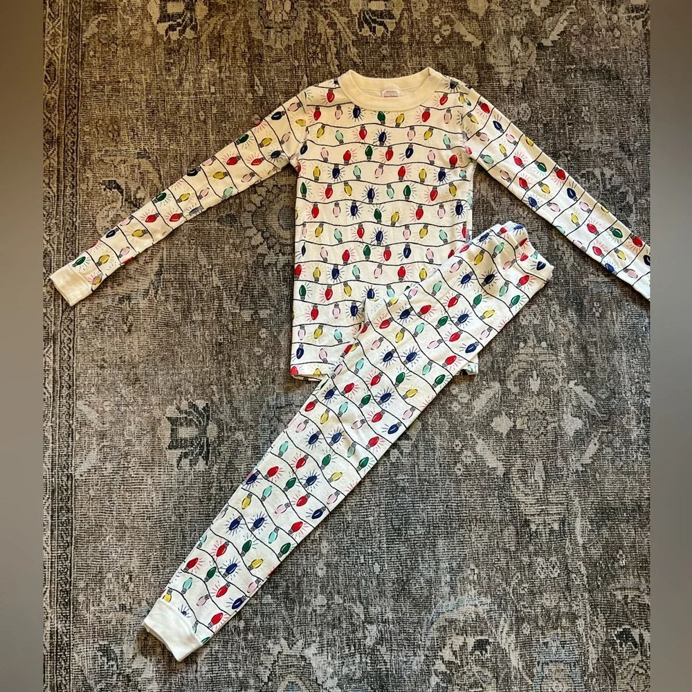 Hanna Andersson Long John Pajama Set Bright Bulbs 10